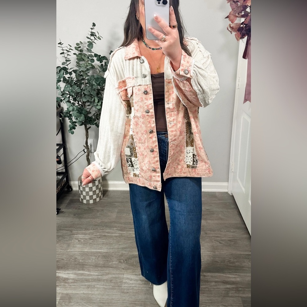POL Pink and Brown Jean Jacket - Picture 3 of 7